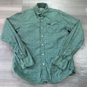 Scotch & Soda Shirt Mens Medium Green Geometric Long Sleeve Button Up Casual